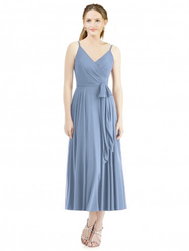 Discount Short Tea Length Chiffon Bridesmaid Dress