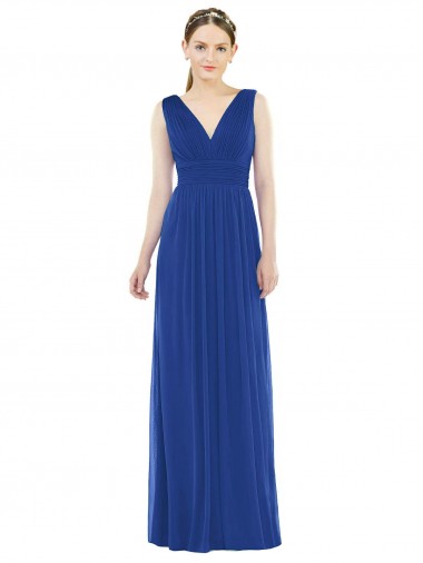 Discount Low Square Back Sleeveless Shirred Skirt Bridesmaid Dress