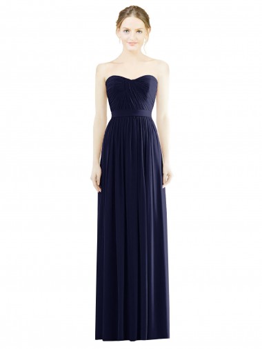 Discount Low Back Draped Strapless Chiffon Bridesmaid Dress 