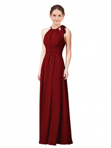 Discount Luxe Chiffon Bridesmaid Dress with Open Slit In the Back