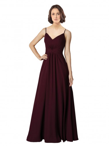 Discount V-Neck Chiffon Bridesmaid Dress with Twist Front Bodice