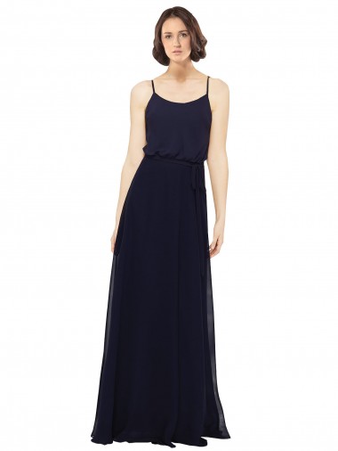 Discount Chiffon Bridesmaids Dress with Scoop Neckline