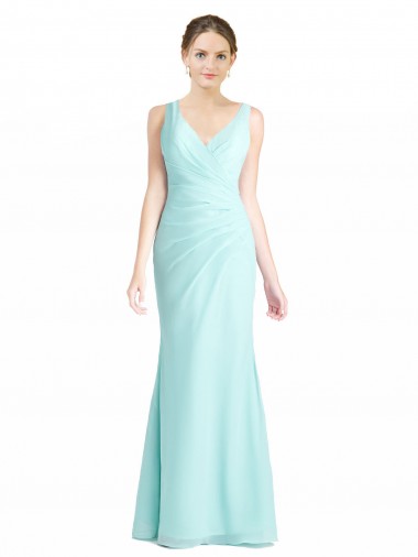 Discount Ruched Bodice Sweetheart Chiffon Bridesmaid Dress with Lace Back