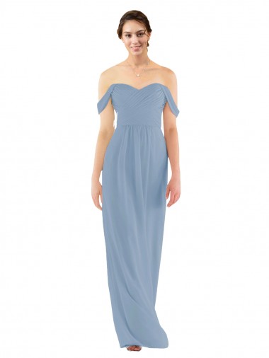 Discount Sweetheart Neckline Chiffon Off-the-Shoulder Bridesmaid Dress