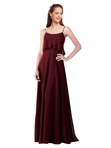 Discount Chiffon Bridesmaids Dress with Spaghetti Straps