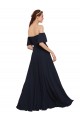 Off the Shoulder Floaty Sleeves Chiffon Bridesmaid Dress with High Slit