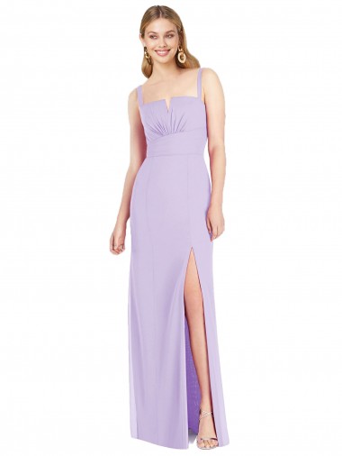 Discount Spaghetti Straps Mermaid Chiffon Bridesmaid Dress with Side Front Slit
