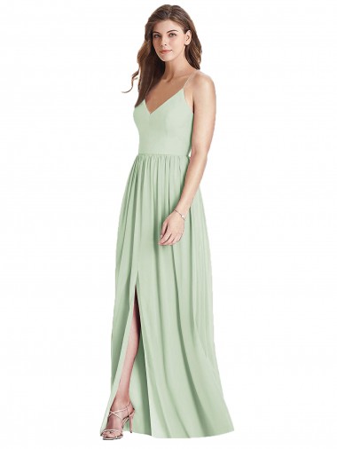 Discount Criss Cross Strap Backless Maxi Long Chiffon Bridesmaid Dress