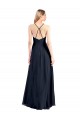 Plunging V-Neckline Halter Chiffon Wrap Bridesmaid Dress with High Slit