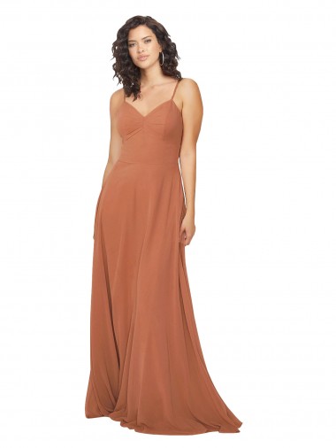 Discount Chiffon Bridesmaid Dress with Tie Back Keyhole