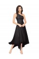 Midi Length One Shoulder Chiffon Bridesmaid Dress
