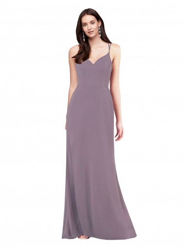 Discount Simple Floor-Length Chiffon Bridesmaid Dress with Criss-Cross Back