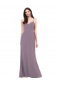 Simple Floor-Length Chiffon Bridesmaid Dress with Criss-Cross Back