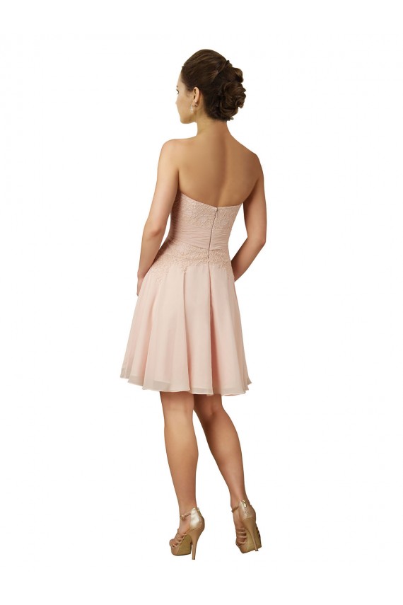 Lace and Chiffon Bridesmaid Dress with Unique Neckline