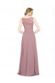 Long A-Line Chiffon Bridesmaid Dress with Sleeveless Lace Crop Top