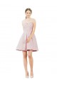 Short Knee Length Sweetheart Satin Bridesmaid Dress