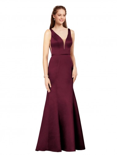 Discount Formal and Sexy Satin Bridesmaid Dress with Side Cutouts
