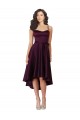 Elegant High Low Satin Bridesmaid Dress with Criss Cross Back