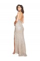 Ruched Back Mermaid Sparkling Sequin Bridesmaid Dress with Beaded Spaghetti Straps
