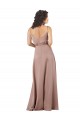 Subtle V-Neckline Silky Satin Bridesmaid Dress with Front Button Detail