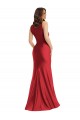 Square Neck Silky Satin Mermaid Bridesmaid Dress with Side Slit
