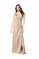 Silky Satin Bridesmaid Dress with Draped Surplice Bodice