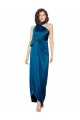 High Halter Neck Silky Satin Bridesmaid Dress with Sash Overlay and Side Split