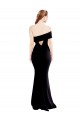 Asymmetrical Draped Off the Shoulder Banded Crepe Bridesmaid Dress