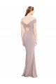 Knotted Off the Shoulder Crepe Bridesmaid Dress with Cut-Out Back