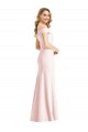 Off the Shoulder Notch Trumpet Bridesmaid Dress with Front Slit