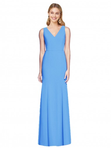 Discount Flattering Trumpet Long Sleeveless Bridesmaid Dress with Open Back