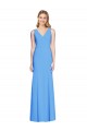 Flattering Trumpet Long Sleeveless Bridesmaid Dress with Open Back