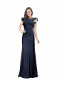 Sleeveless Crepe Bridesmaid Dress with Cascading Ruffle and Keyhole Back