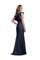 Sleeveless Crepe Bridesmaid Dress with Cascading Ruffle and Keyhole Back