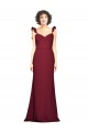Crepe Slip Bridesmaid Dress with Ruffled Straps