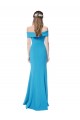 Off the Shoulder Crepe Bridesmaid Dress with Fitted Silhouette