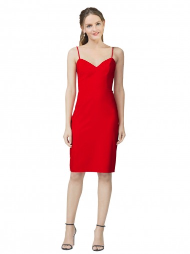 Discount Sleeveless Sheath Sweetheart Neckline Crepe Bridesmaid Dress