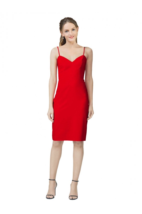 Sleeveless Sheath Sweetheart Neckline Crepe Bridesmaid Dress