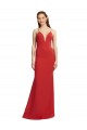 Mermaid Plunging V-Neck Crepe Bridesmaid Dress with Wide Open Back