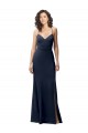 Sweetheart Fit and Flare Stretch Crepe Bridesmaid Dress with Side Slit and Strappy Back