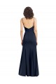 Fit and Flare Scoop Neck Long Sleeveless Stretch Crepe Bridesmaid Dress