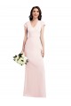Cap Sleeve A-Line Crepe Bridesmaid Dress with Pockets