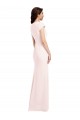 Cap Sleeve A-Line Crepe Bridesmaid Dress with Pockets