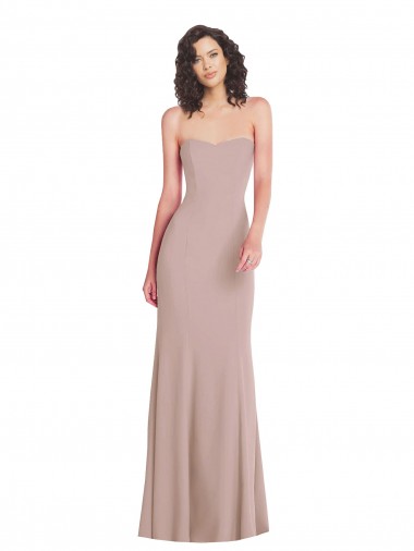 Discount Strapless Princess Line Crepe Mermaid Bridesmaid Dress
