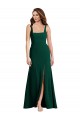 Square Neck Trumpet Maxi Bridesmaid Dress with Front Slit