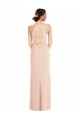 Halter Criss Cross Cutout Back Maxi Bridesmaid Dress