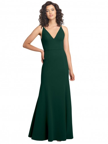 Discount Form Fitting Stretch Crepe A-Line Bridesmaid Dress