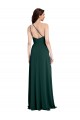 A-Line Slim One Shoulder Crepe Bridesmaid Dress with Asymmetrical Straps and Side Slit