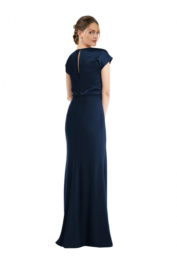 Soft Bow Blouson Bodice Trumpet Bridesmaid Dress