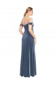 Draped Sleeves Wide Scoop Neck Off the Shoulder Velvet Bridesmaid Dress